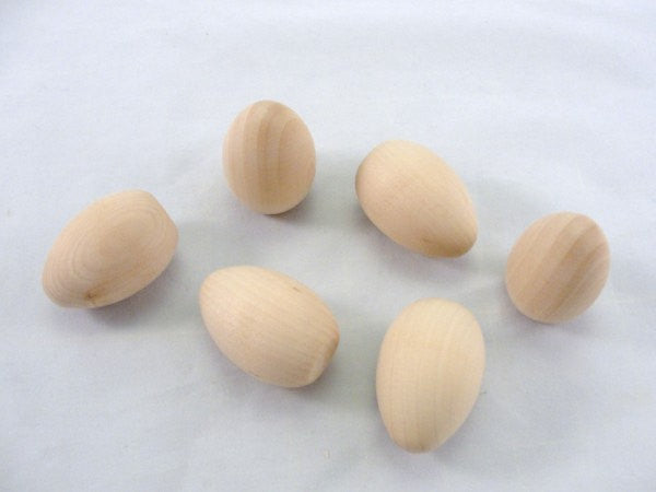 2" small wooden pullet egg set of 6 - Wood parts - Craft Supply House