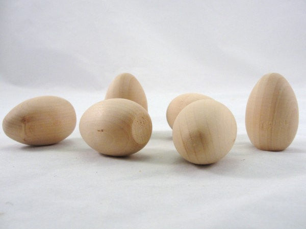2" small wooden pullet egg set of 6 - Wood parts - Craft Supply House