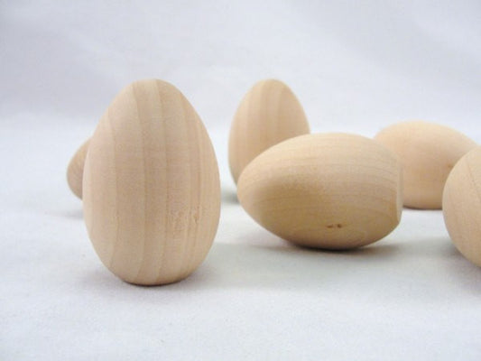 2" small wooden pullet egg set of 6 - Wood parts - Craft Supply House