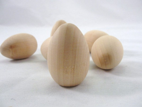 2" small wooden pullet egg set of 6 - Wood parts - Craft Supply House