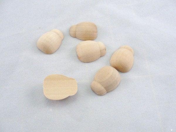 Wooden ladybug choose between unfinished or painted red 1" long set of 6