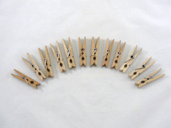 Mini clothespin stained 1 3/4" long set of 12 - Wood parts - Craft Supply House