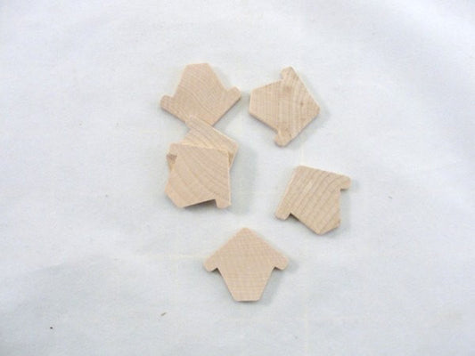 Miniature thin wooden Chickadee birdhouse 1/8" thick set of 6 - Wood parts - Craft Supply House