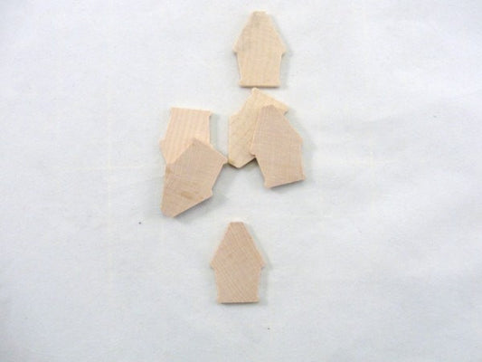 Miniature thin wooden Lark birdhouse set of 6 - Wood parts - Craft Supply House