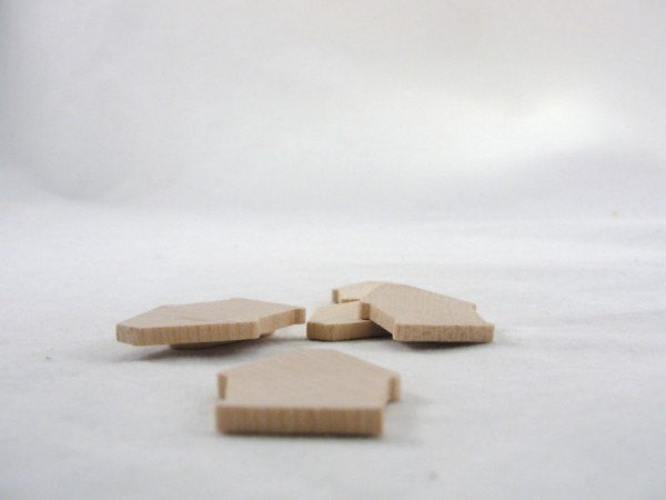 Miniature thin wooden Lark birdhouse set of 6 - Wood parts - Craft Supply House