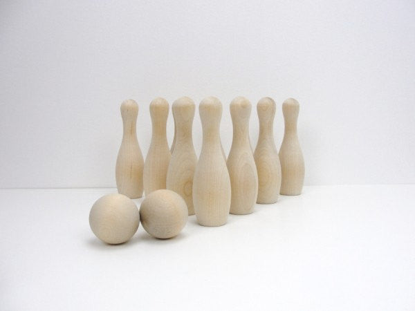 DIY bowling game, 5" wooden bowling pins - Wood parts - Craft Supply House