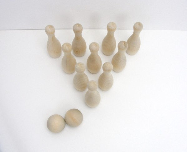 DIY bowling game, 5" wooden bowling pins - Wood parts - Craft Supply House