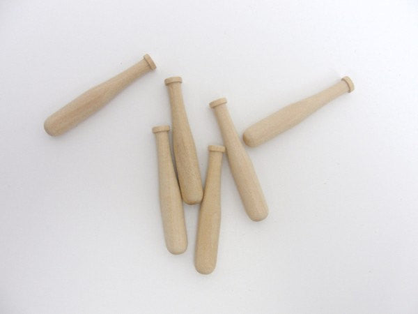 Miniature 2" baseball bat set of 12 - Wood parts - Craft Supply House