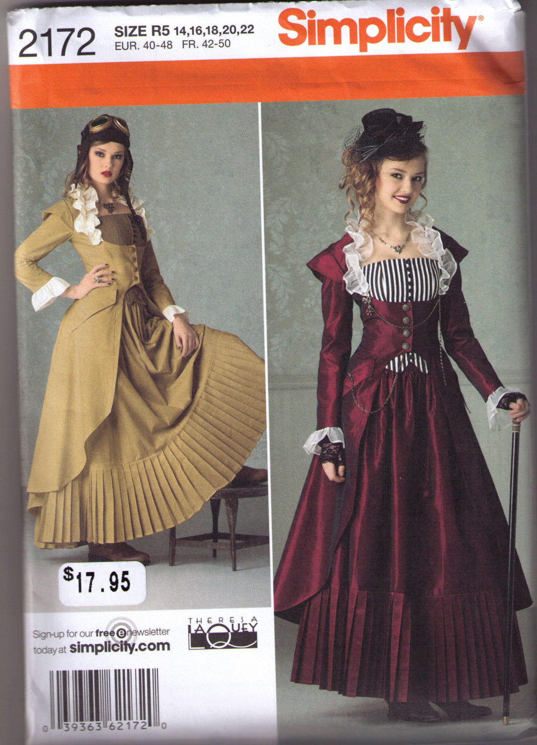Steampunk coat bustier skirt pattern Simplicity 2172 Adult sizes 14, 16, 18 20, 22 - Patterns - Craft Supply House