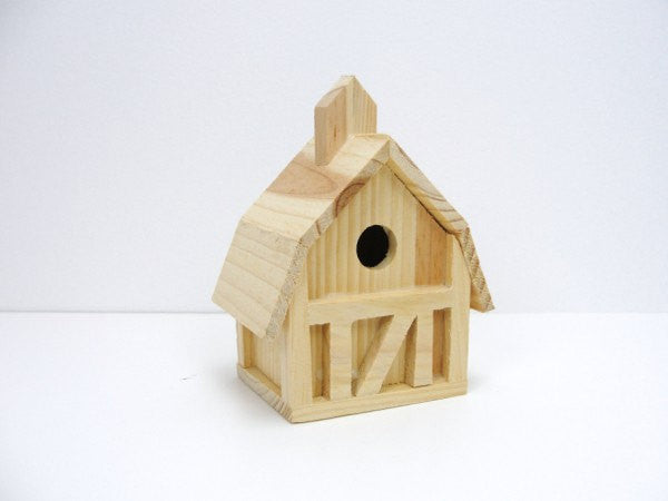 Mini barn birdhouse - Wood parts - Craft Supply House