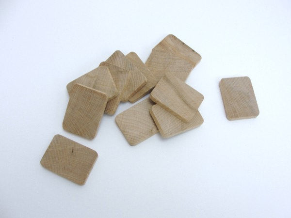 Wooden rectangle 1 5/16" x 1"  x 3/16" thick set of 12 - Wood parts - Craft Supply House