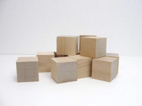 1.5" wooden block, 1 1/2 inch wood cube.  Choose your quantity - Wood parts - Craft Supply House