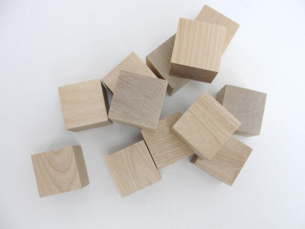 1.5" wooden block, 1 1/2 inch wood cube.  Choose your quantity - Wood parts - Craft Supply House