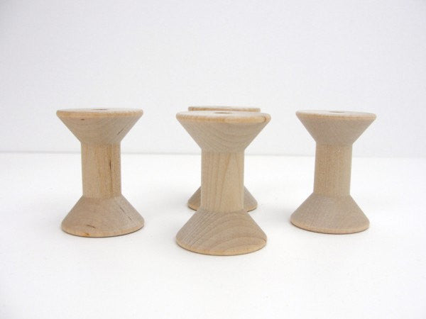 Wooden spool 1 15/16" tall set of 4 - Wood parts - Craft Supply House