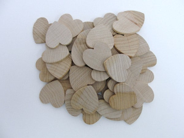 Wooden hearts 1 1/4 inch (1.25") wide 1/8 inch thick - Wood parts - Craft Supply House