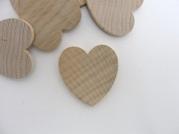 Wooden hearts 1 1/4 inch (1.25") wide 1/8 inch thick - Wood parts - Craft Supply House