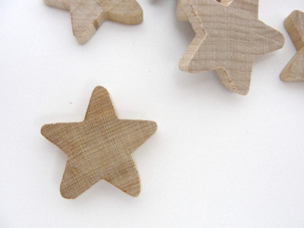 Traditional wooden stars 1 inch (1") x 3/16" thick set of 12 - Wood parts - Craft Supply House
