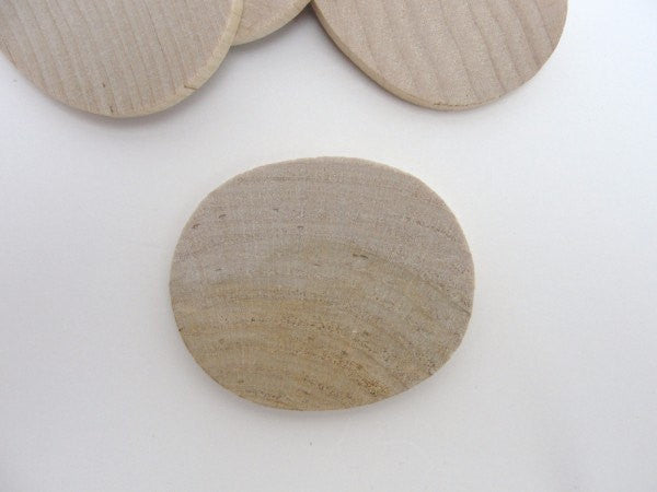 Oval wooden disc 2 inch (2") set of 6 - Wood parts - Craft Supply House