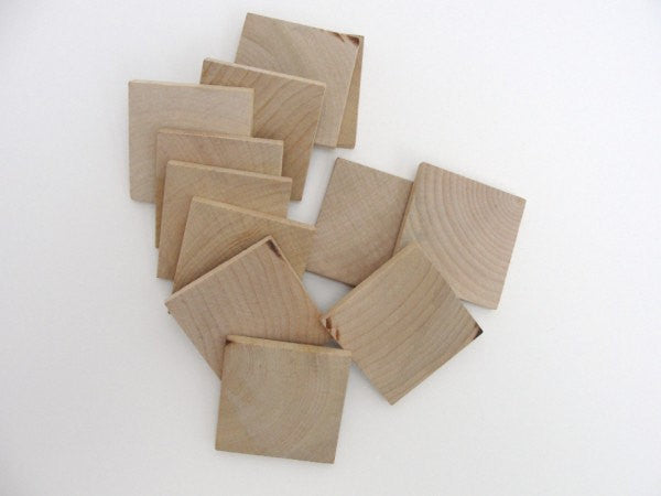 Wooden square tiles 2 inch (2") by 1/4" thick - Wood parts - Craft Supply House