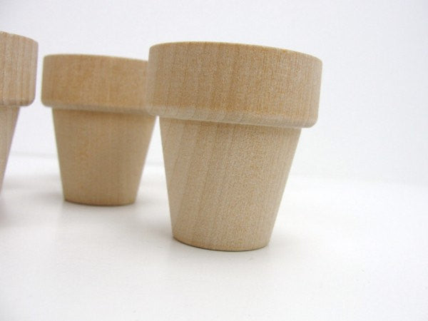 Wooden flower pot 1 15/16" (almost 2") 4.92 cm set of 6 - Wood parts - Craft Supply House