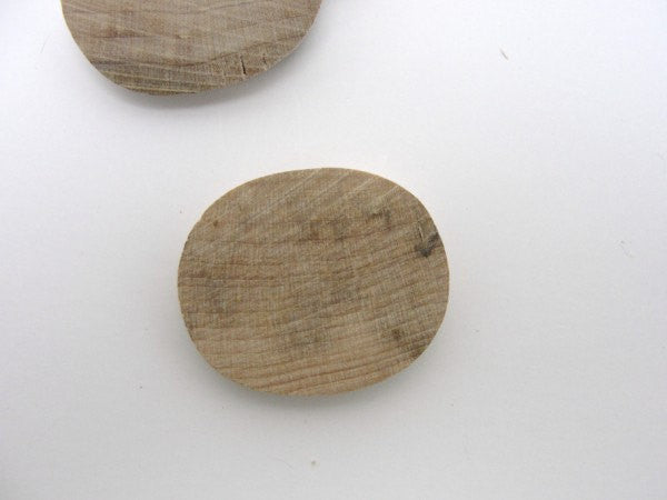 Small oval wooden disc 1 1/4 inch (1 1/4") unfinished DIY set of 12 - Wood parts - Craft Supply House