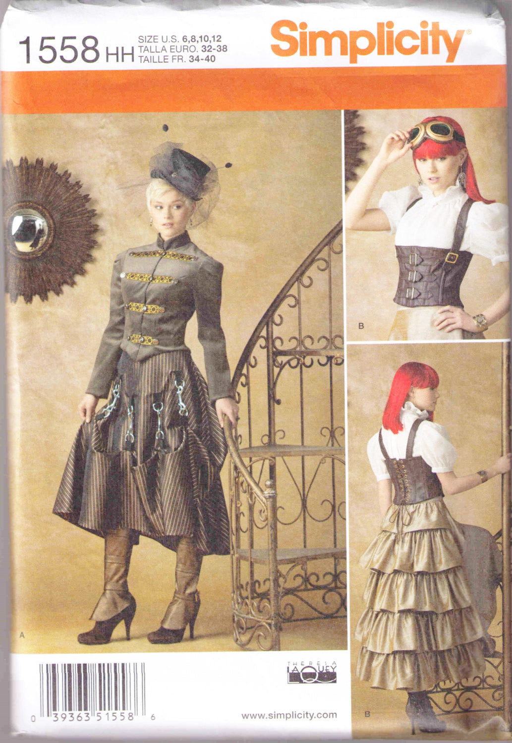 Jacket, Top, Skirt, Corset, Spat, Adult steampunk Costume pattern Simplicity 1558 size 6-12 - Patterns - Craft Supply House