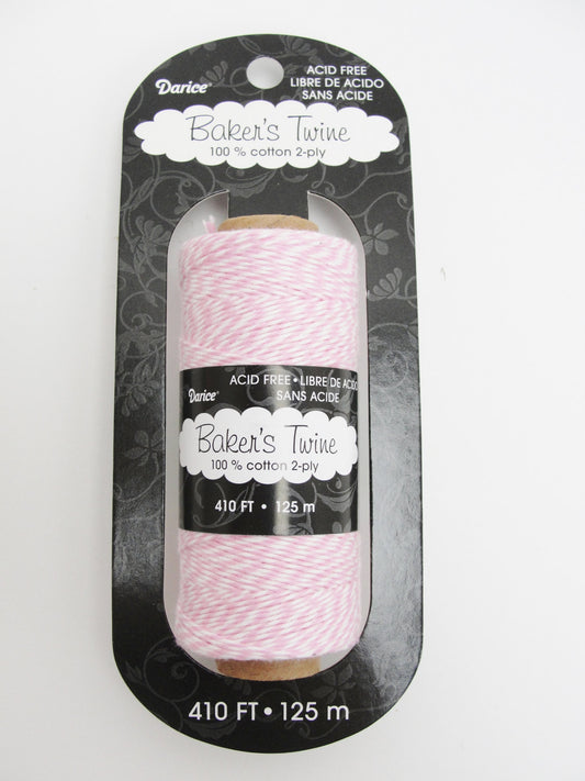Pink and white baker's twine, 410 feet, 136 yards - General Crafts - Craft Supply House