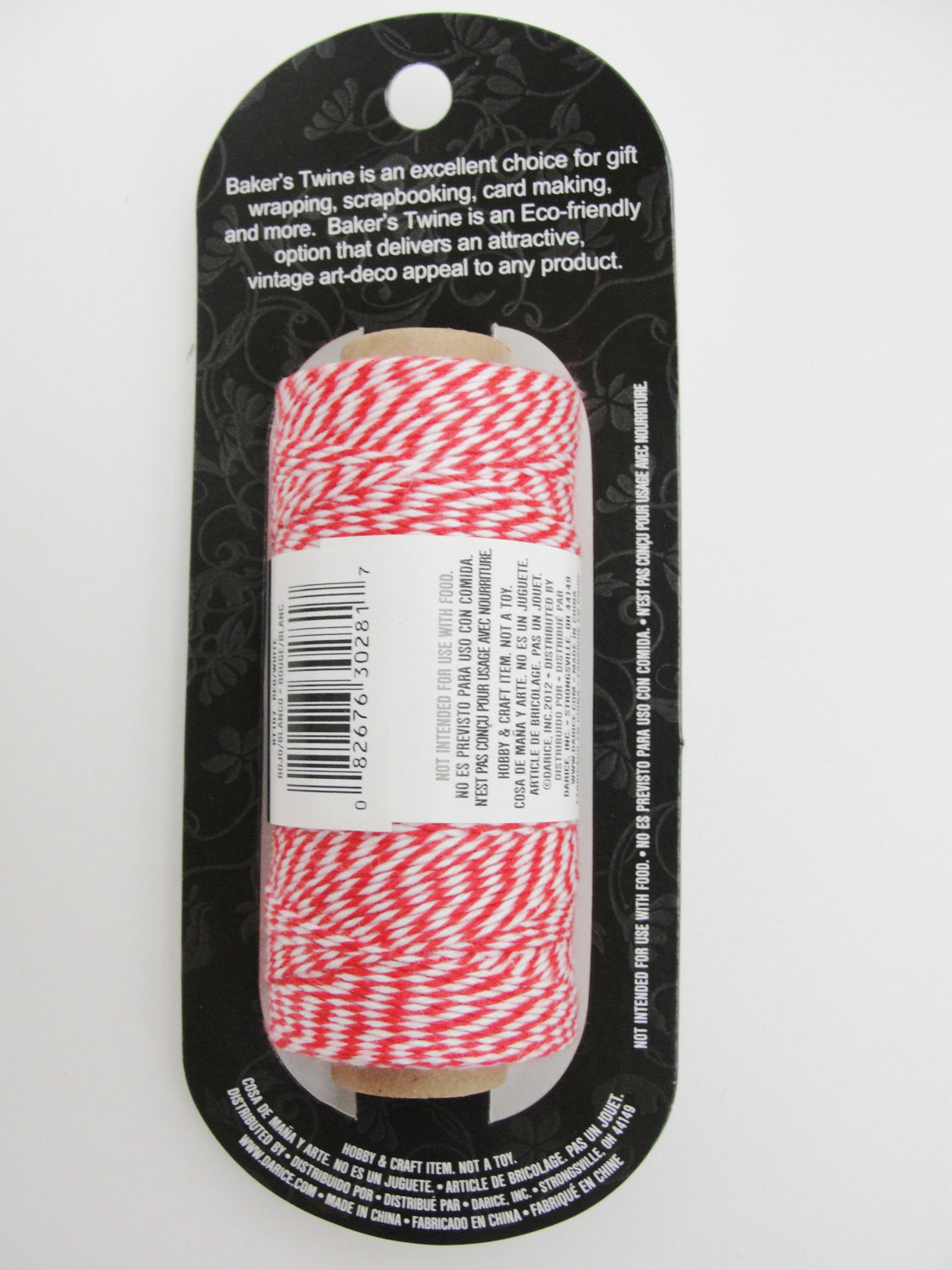 Red and white baker's twine, 410 feet, 136 yards - General Crafts - Craft Supply House