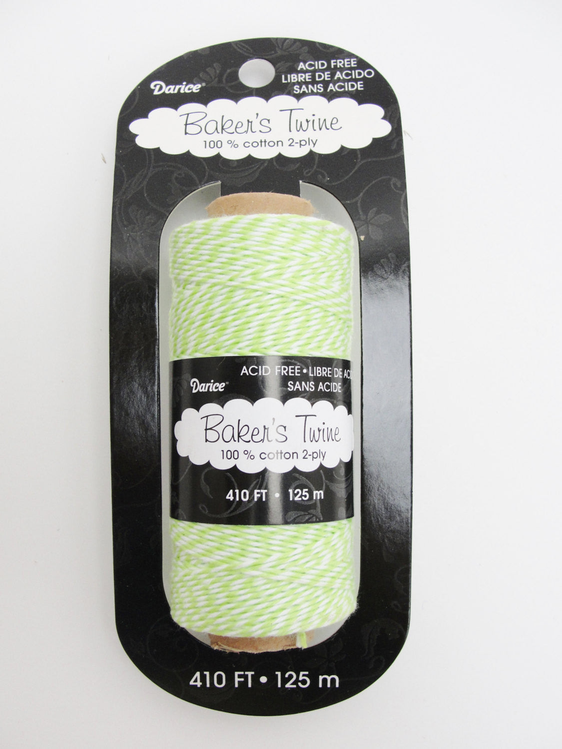 Lime green and white baker's twine, 410 feet, 136 yards - General Crafts - Craft Supply House