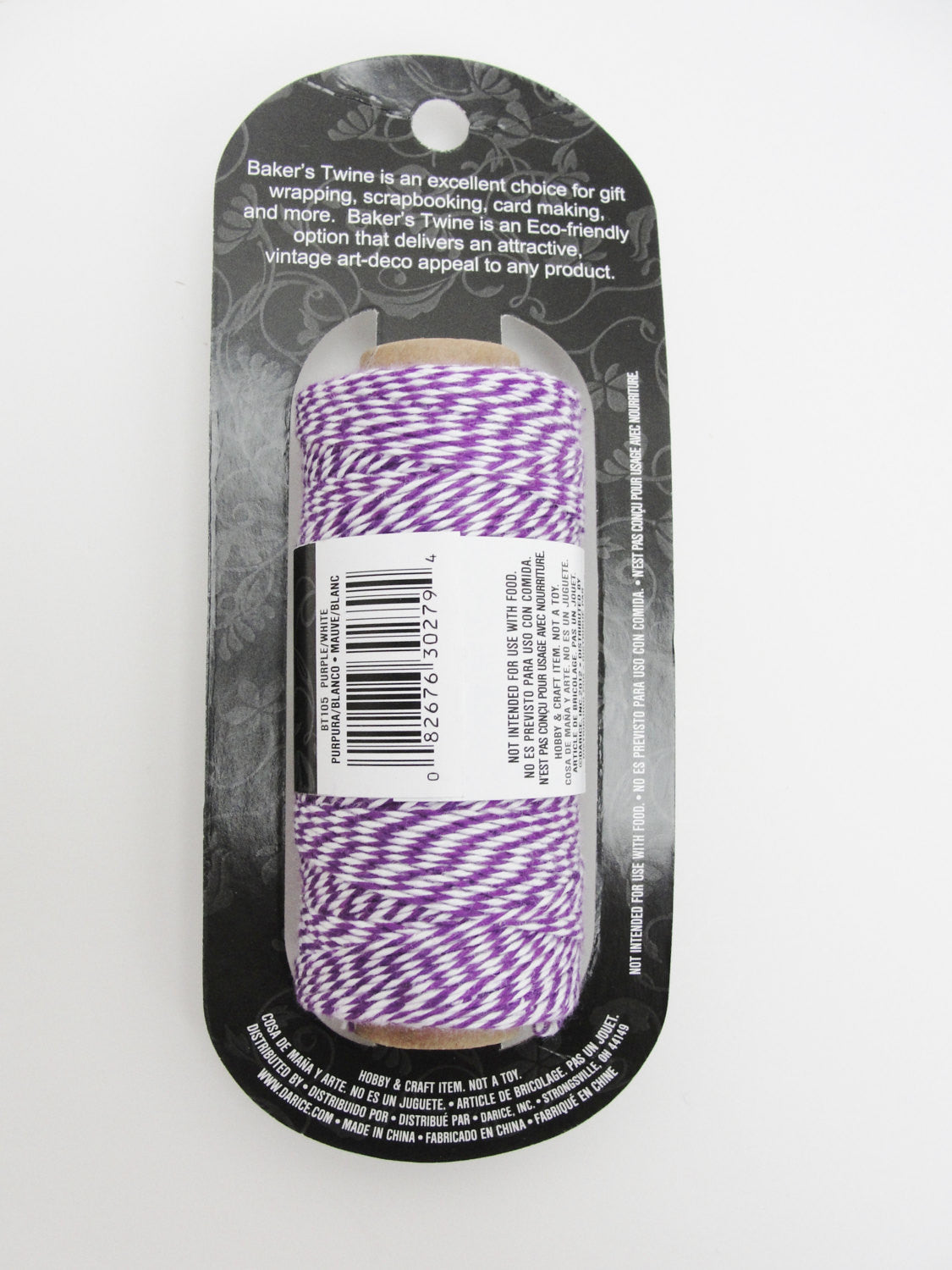 Purple and white baker's twine, 410 feet, 136 yards - General Crafts - Craft Supply House