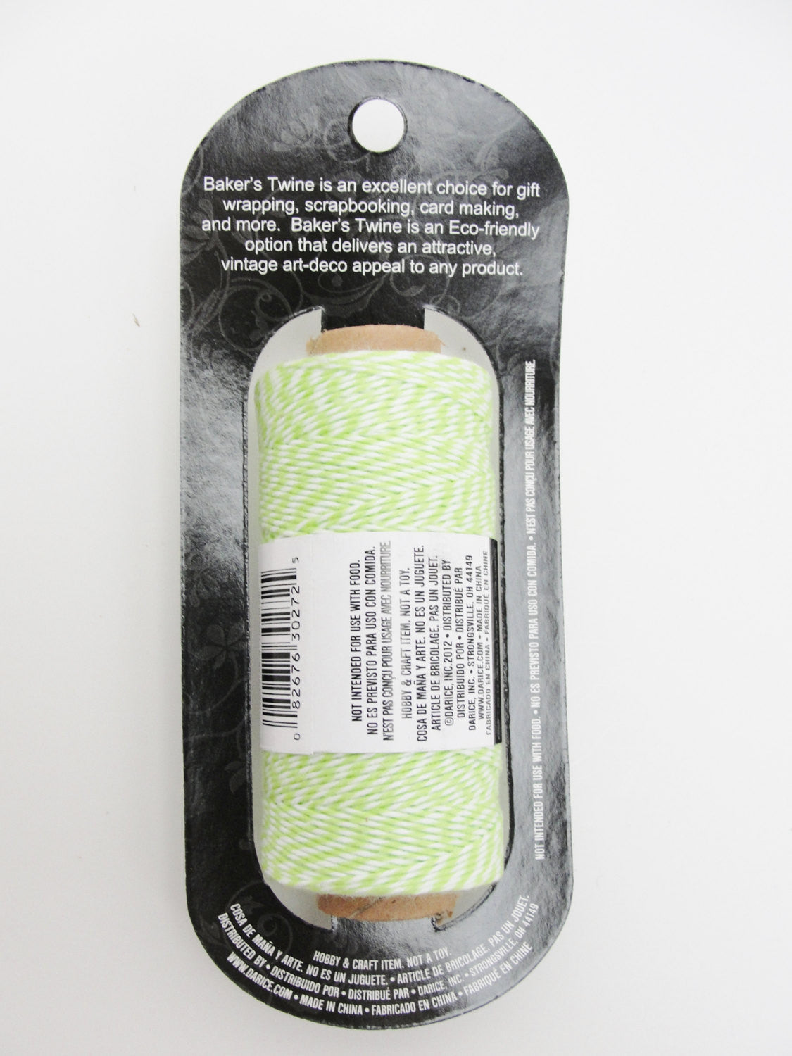 Lime green and white baker's twine, 410 feet, 136 yards - General Crafts - Craft Supply House