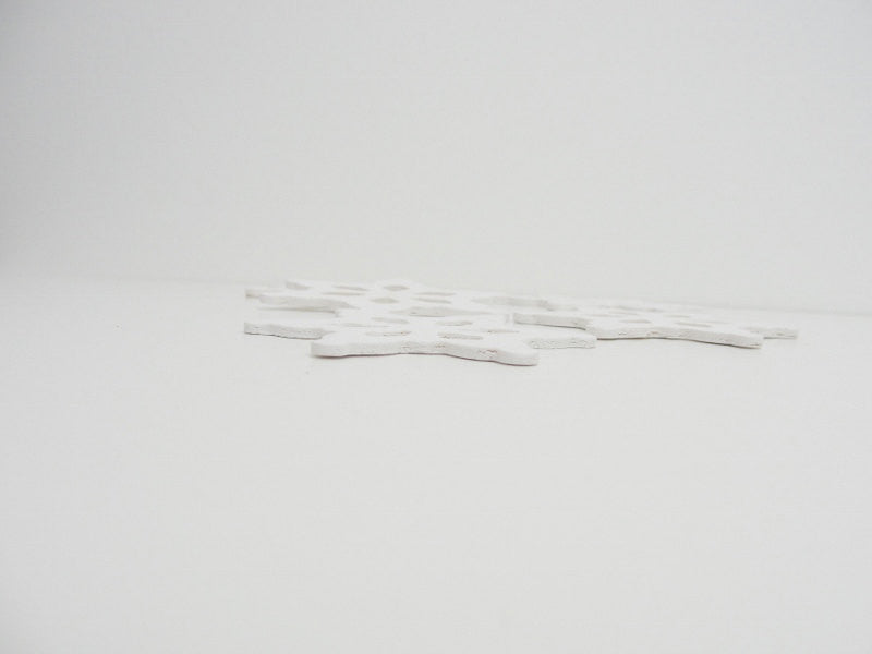 White wooden snowflake small 2 1/2" set of 5 - Wood parts - Craft Supply House