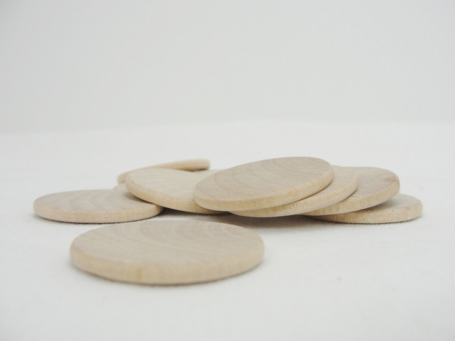 Wooden Circle discs 1.5" x 1/8" thick rounded edges - Wood parts - Craft Supply House