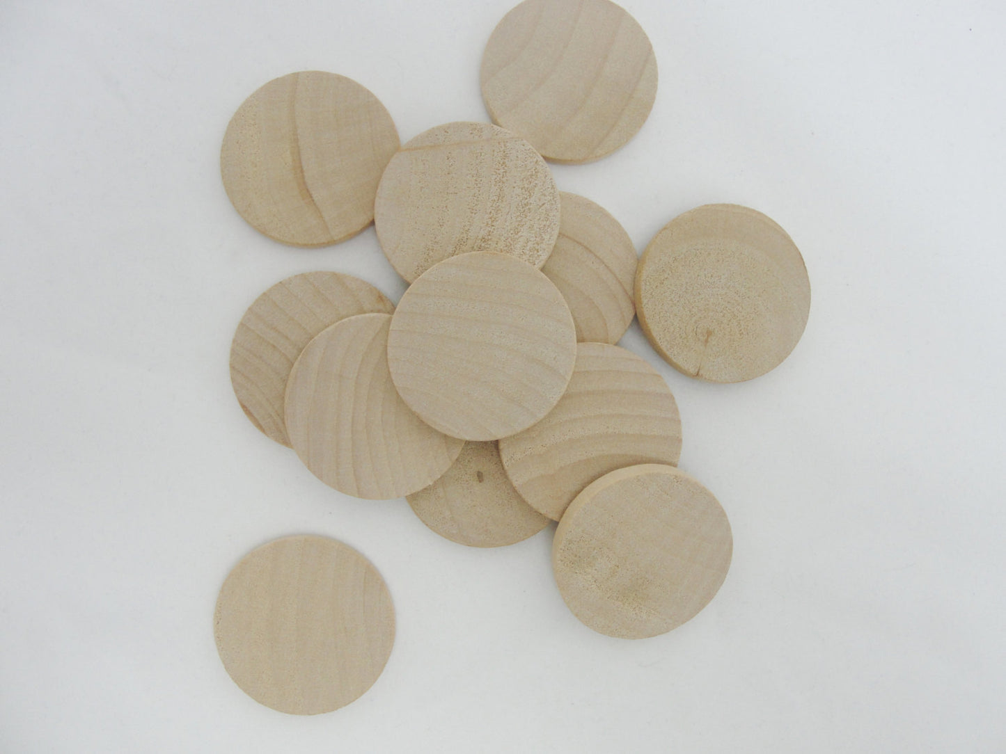 12 Wood Circles or discs 1 3/4" (1.75") wood 3/16" thick unfinished DIY
