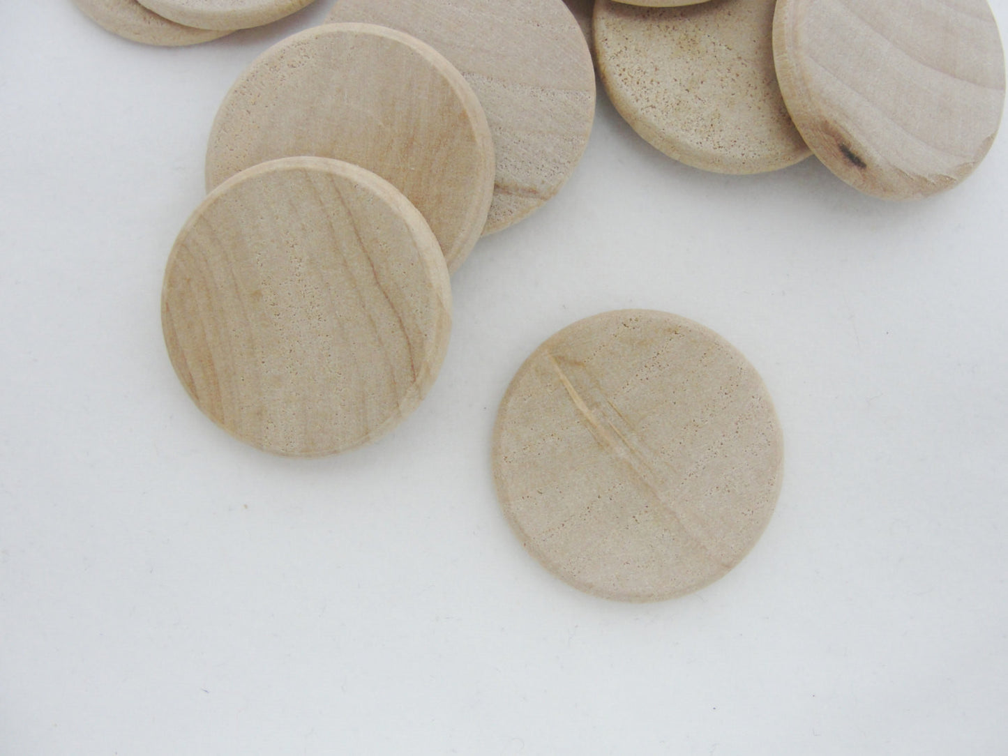 Wooden 1" x 1/8" thick wood disc rounded edges - Wood parts - Craft Supply House