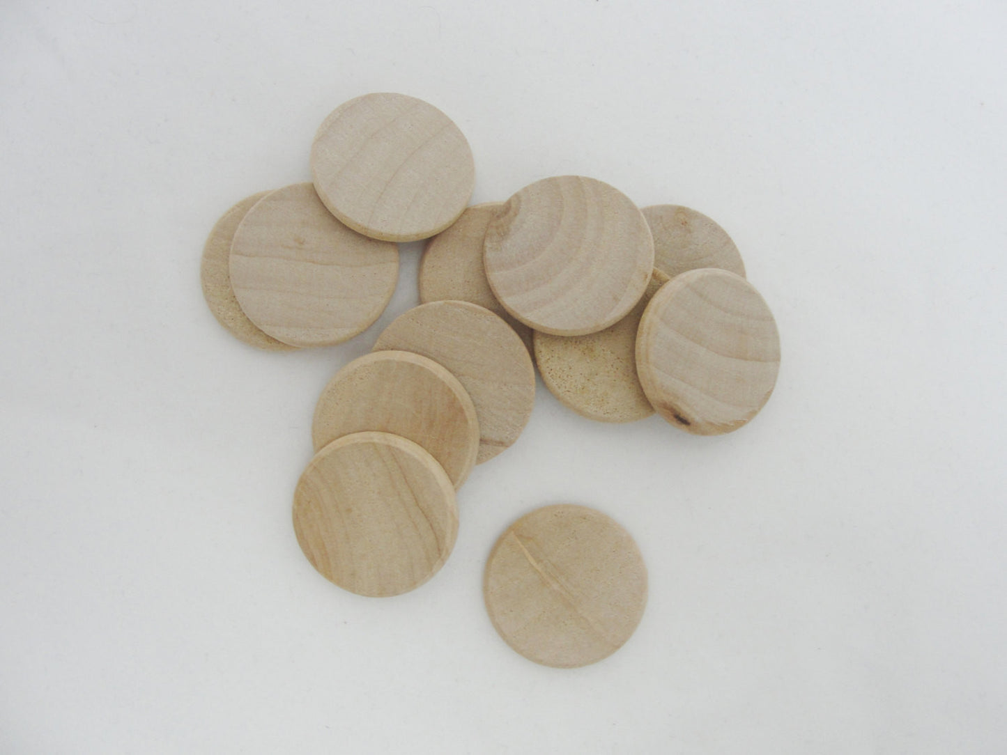 Wooden 1" x 1/8" thick wood disc rounded edges - Wood parts - Craft Supply House