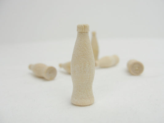 Miniature wood soda bottle set of 6 - Wood parts - Craft Supply House
