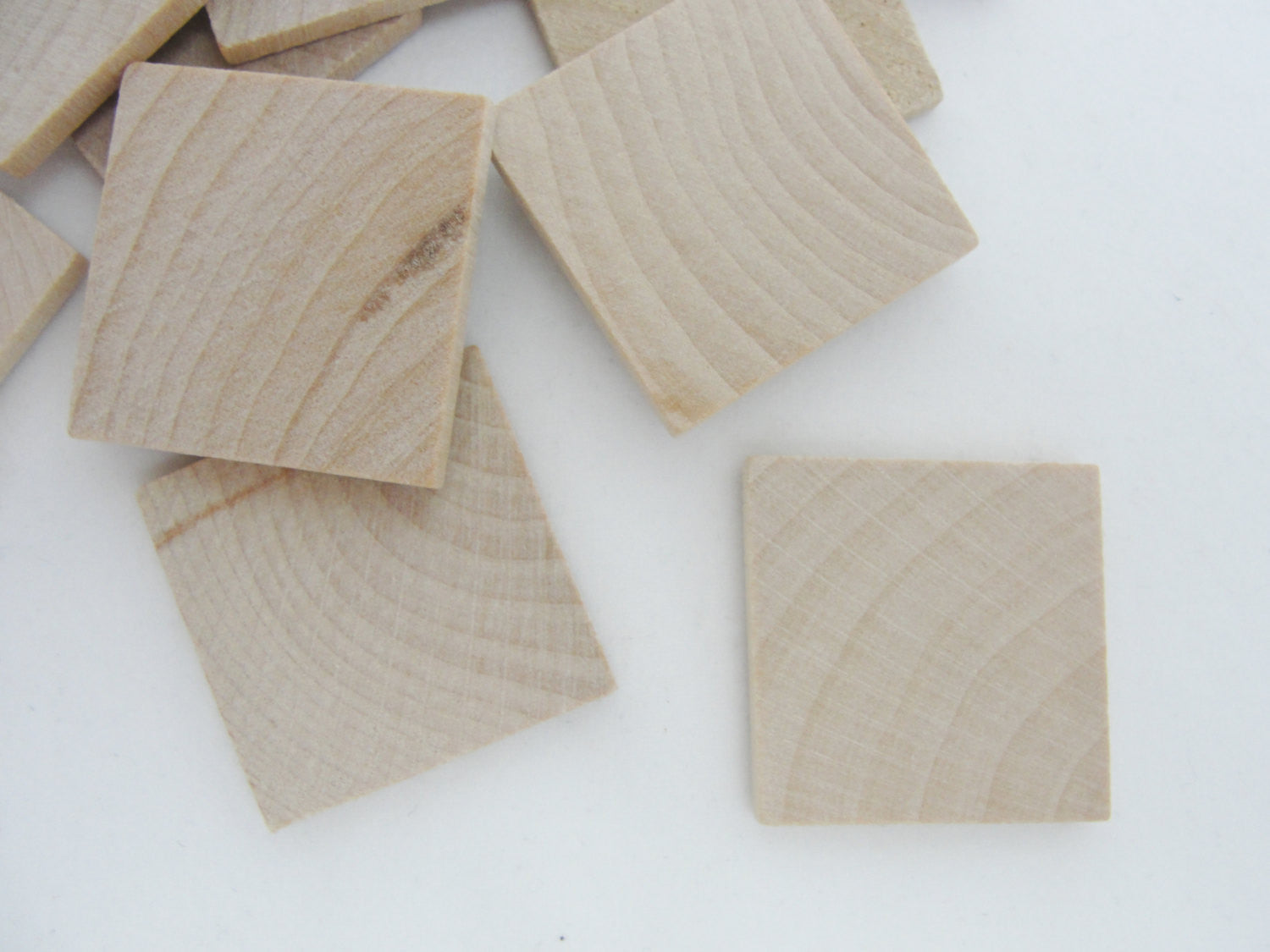 Wooden square tiles 1 inch (1") square 1/8" thick - Wood parts - Craft Supply House