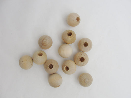 Wooden end cap ball 3/4" (.75") 20mm with 1/4" hole set of 12 - Wood parts - Craft Supply House