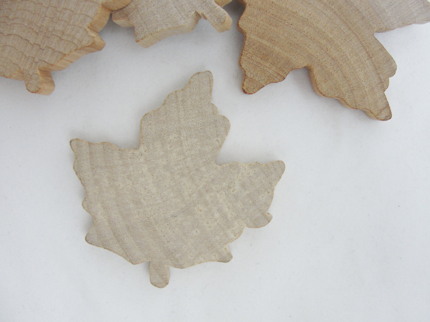 Large Wooden maple leaf cutout set of 6 - Wood parts - Craft Supply House