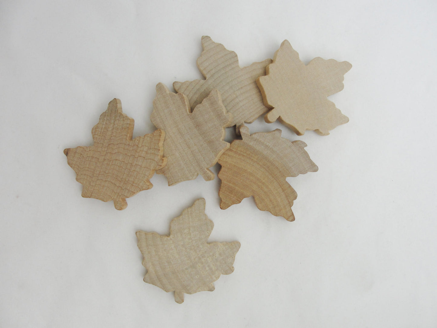 Large Wooden maple leaf cutout set of 6 - Wood parts - Craft Supply House