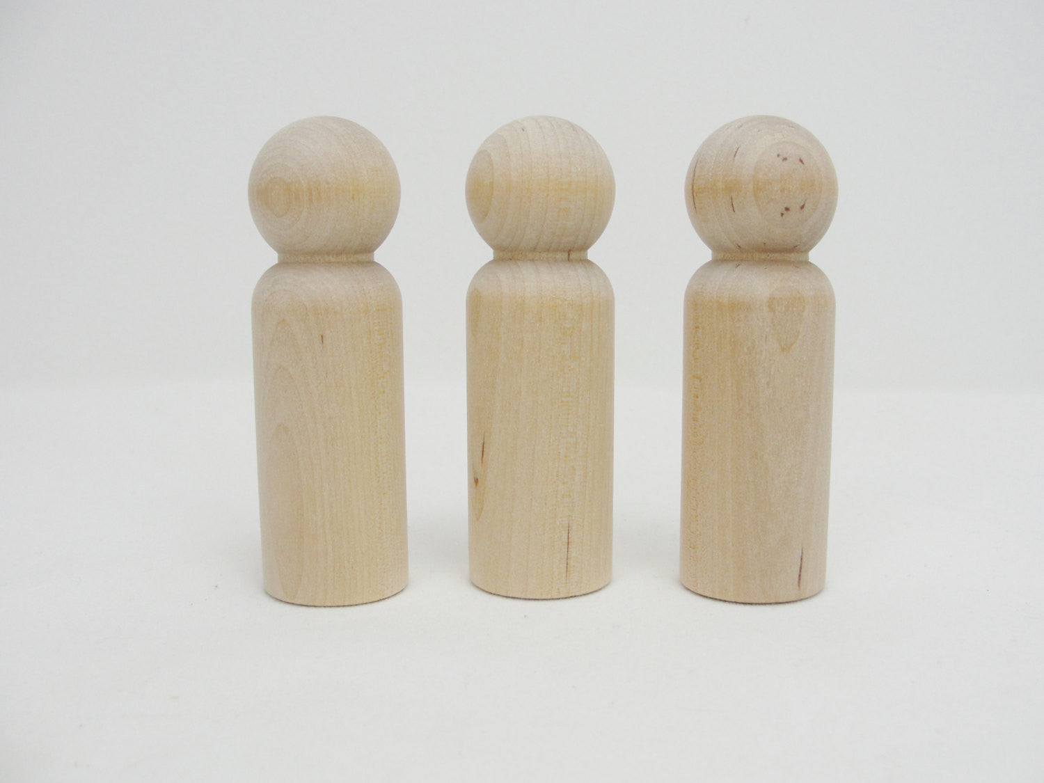 Large Wooden peg people man 3 1/2" tall - Wood parts - Craft Supply House