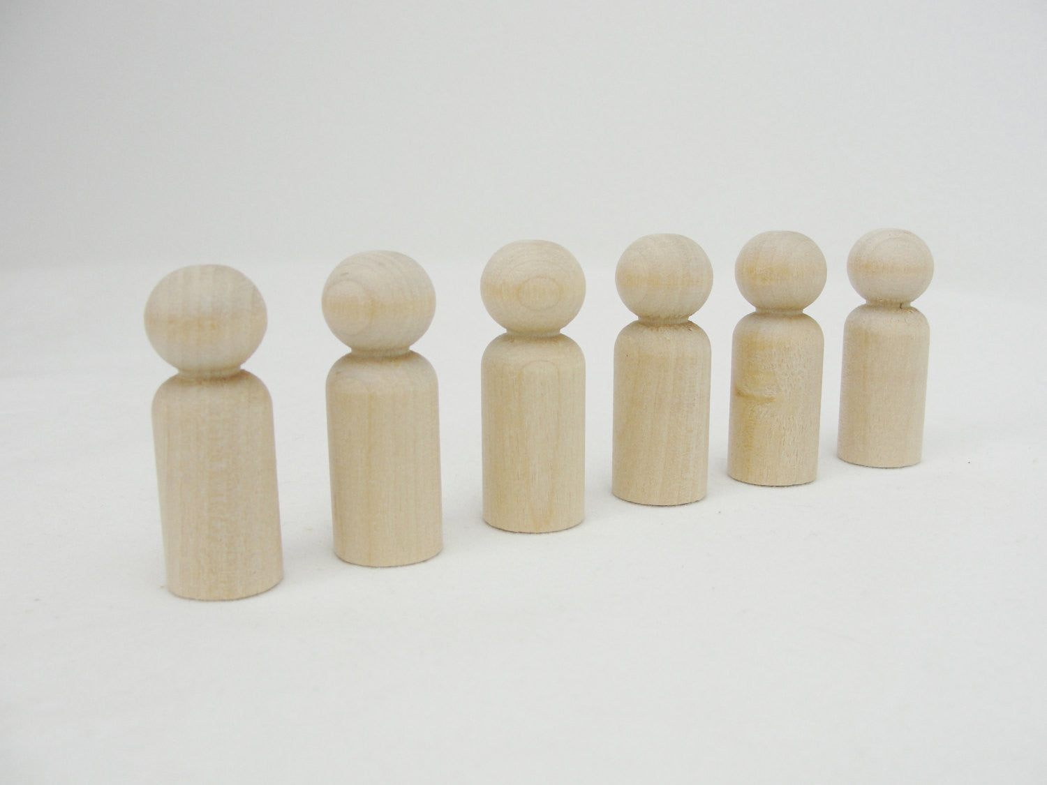 Wooden peg people boy set of 6 - Wood parts - Craft Supply House