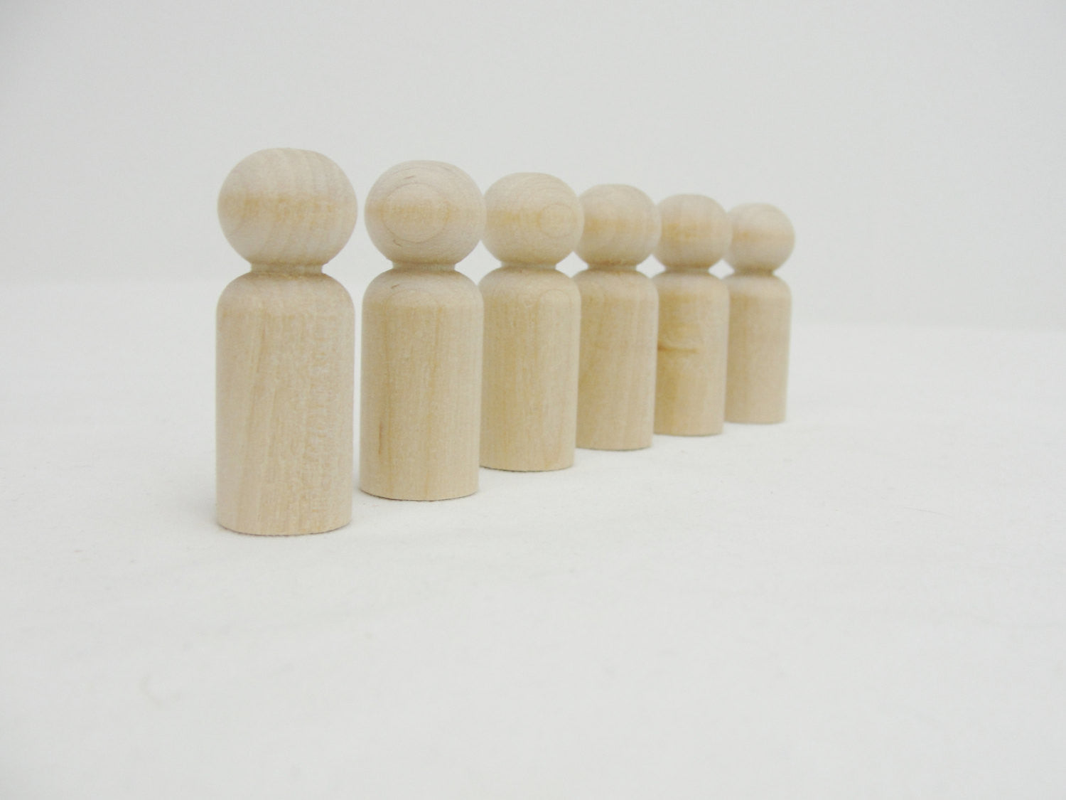 Wooden peg people boy set of 6 - Wood parts - Craft Supply House