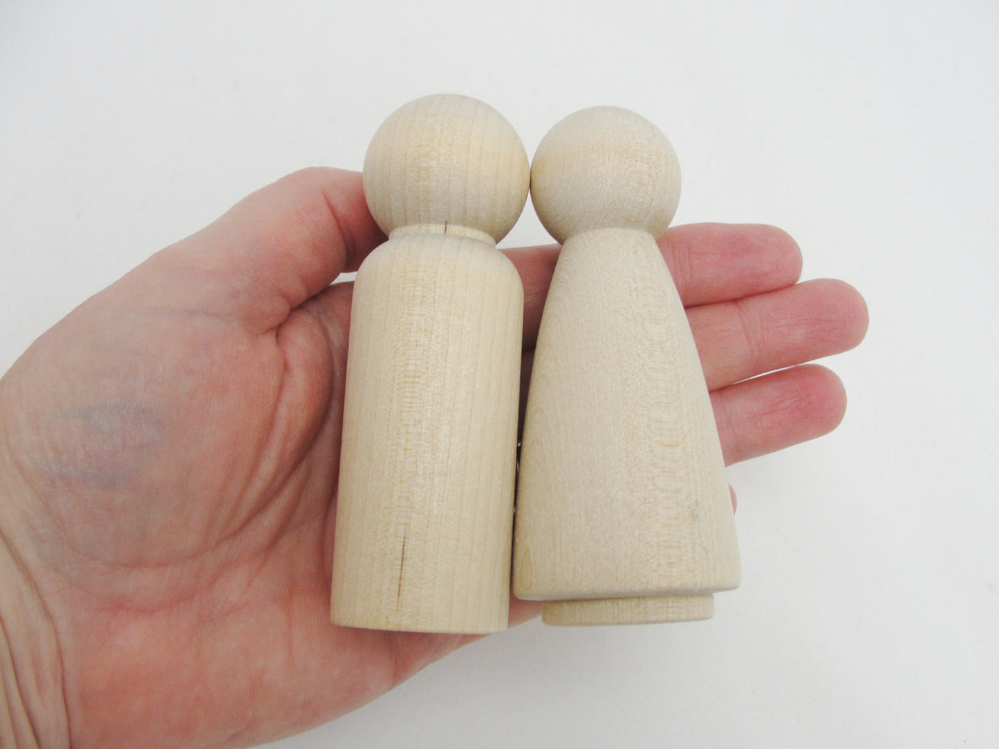 Large Wooden peg lady people 3 1/2" tall - Wood parts - Craft Supply House