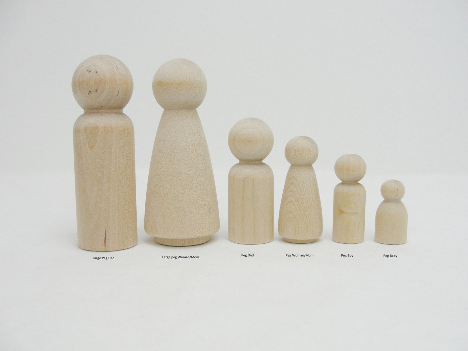 Wooden peg people dad 2 3/8" tall - Wood parts - Craft Supply House