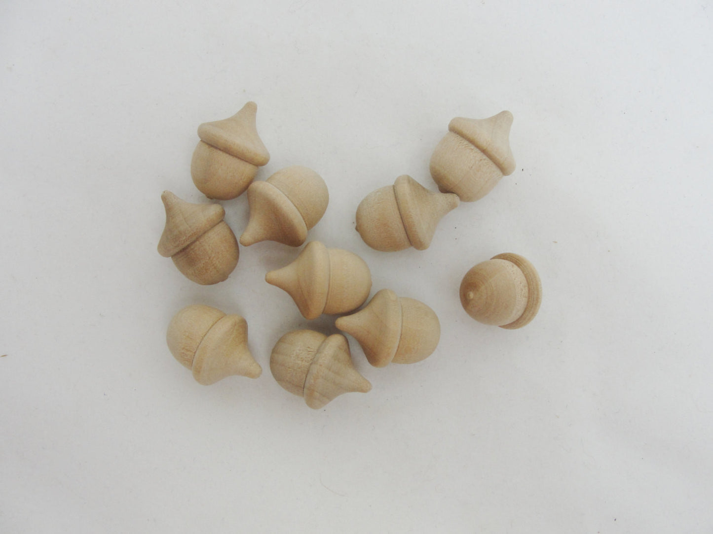 Miniature wooden acorns set of 10 Unfinished DIY - Wood parts - Craft Supply House