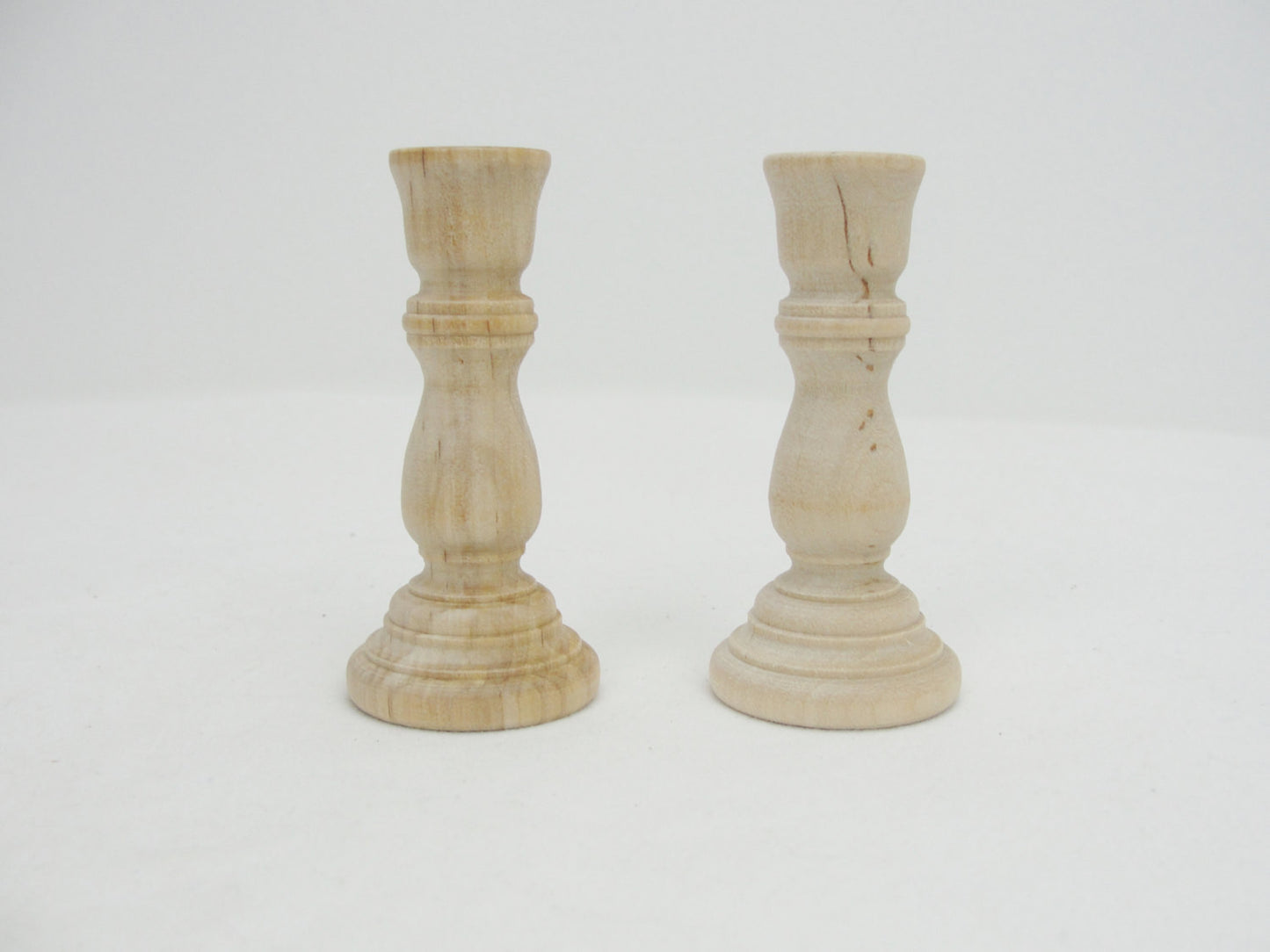 3 inch candlestick holders, set of 2 - Wood parts - Craft Supply House