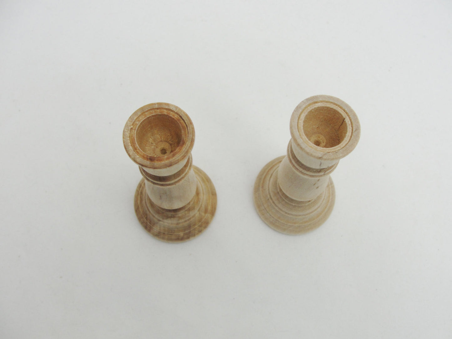 3 inch candlestick holders, set of 2 - Wood parts - Craft Supply House