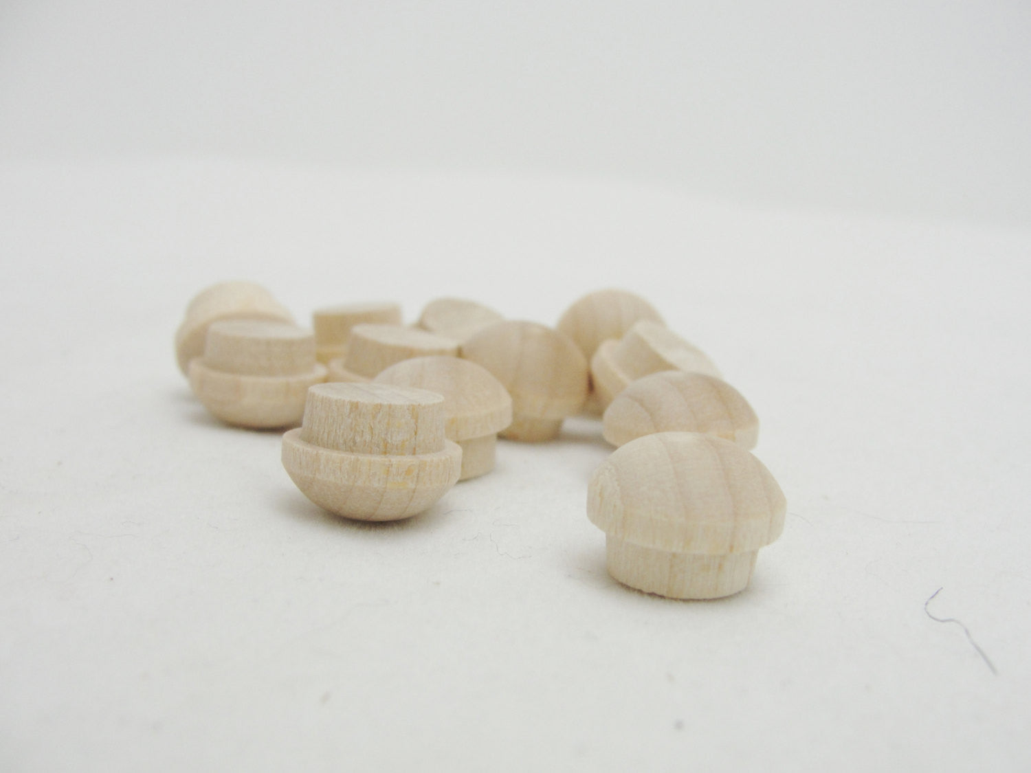 Small mushroom button plug 3/8" set of 12 - Wood parts - Craft Supply House